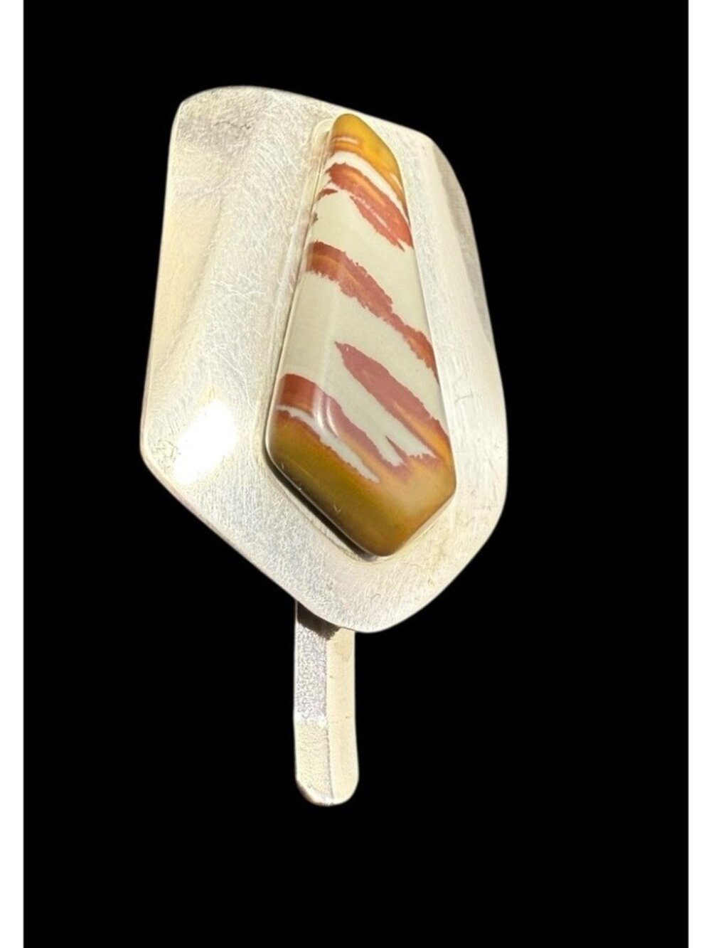 Southwestern Sterling Silver Striped Agate Money Clip Wallet